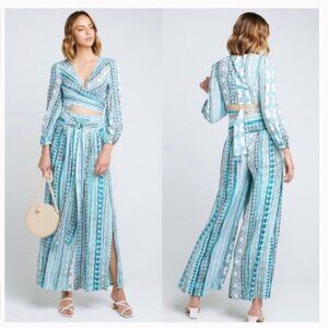 ZHU Ulma Long Sleeve Wrap Top Pants Set XS NWT #105